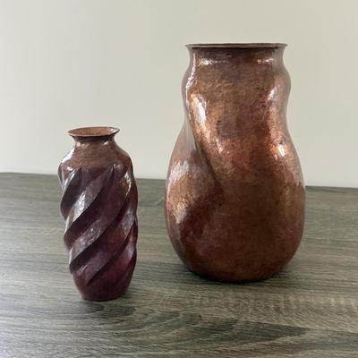LOT 190: Two Copper Gallery Vases
