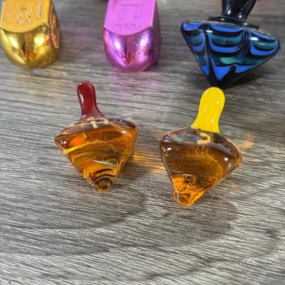 LOT 194K: Collection of Dreidels: Signed, Hand Blown & More