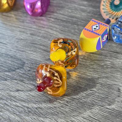 LOT 194K: Collection of Dreidels: Signed, Hand Blown & More