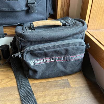 LOT 198X: Ricoh Shot Master Zoom 105 Camera, Nikon National Geographic Society Binoculars, Canon Camera Bag, Unused 35mm Film & More