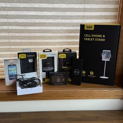 LOT 223X: Phone and Tablet Accessories: Dell Lattitude 7320 Detachable Action Pen, Otterbox Case, Credit Card Mobile Charger, PNC...