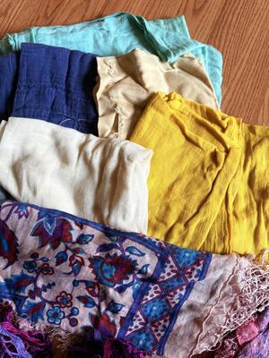 LOT 224: Collection of Scarves, Some Hand Made