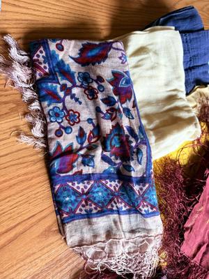 LOT 224: Collection of Scarves, Some Hand Made