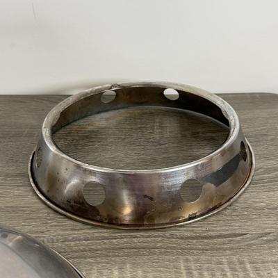 LOT 229: Stainless Steel Wok w/ Lid & Base and Bamboo Folding Basked made from Recycled Chopsticks