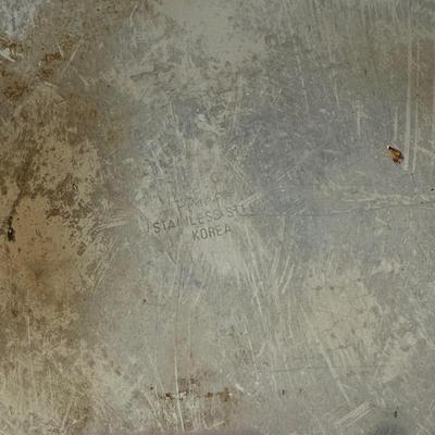 LOT 229: Stainless Steel Wok w/ Lid & Base and Bamboo Folding Basked made from Recycled Chopsticks