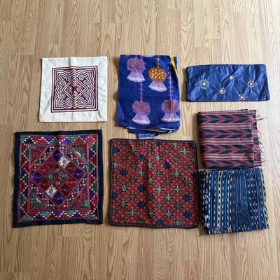 LOT 231F: Embroidered Pillow Covers & Decorative Fabrics