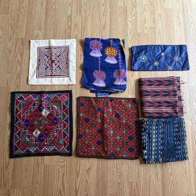 LOT 231F: Embroidered Pillow Covers & Decorative Fabrics