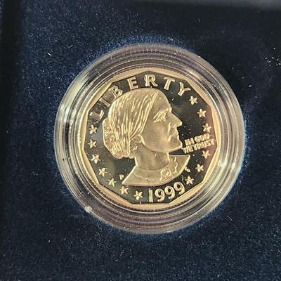 1999 United States Mint Susan B Anthony Proof Dollar Coin w COA