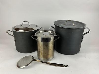 K851 Lot of Calphalon Cookware and Asparagus Steamer