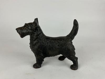 L858 Antique Black Cast Iron Scotty Dog Door Stop