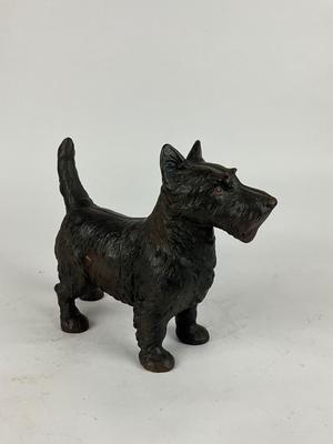 L858 Antique Black Cast Iron Scotty Dog Door Stop
