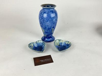 L859 Edgecomb Pottery Vase and Heart Bowls