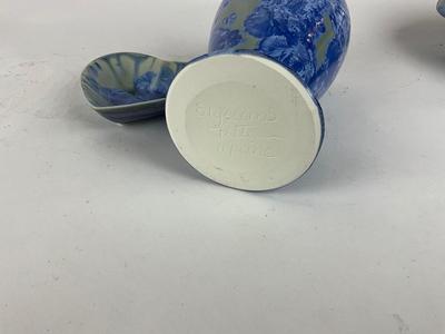 L859 Edgecomb Pottery Vase and Heart Bowls