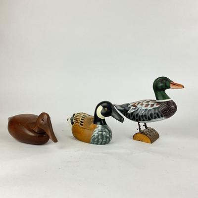 L865 Lot of Three Carved Decoys