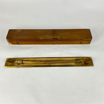 L901 Antique V.W.W.Birmingham Brass Nautical Rolling Parallel Rule in Mahogany Box