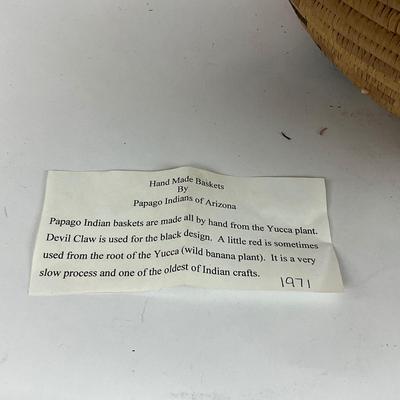 903 Large Vintage 1971 Papago Indian Basket