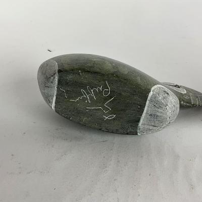 L905 Zuni Bear Stone Sculpture and Puffin Inuit Sculpture