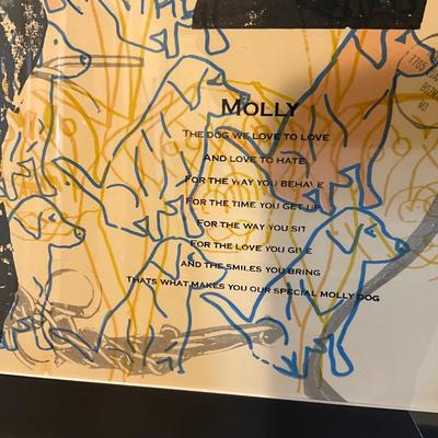 K922 Black Lab Mixed Media "Molly" Framed Artwork