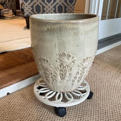 L946 White Glazed Terracotta Flower Pot