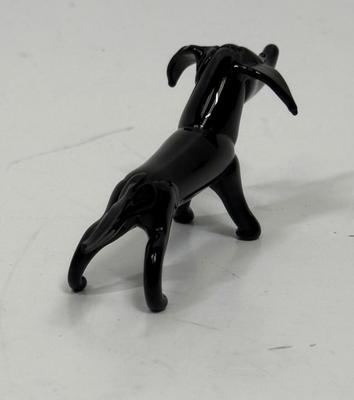 Murano Black Dachshund Dog Figurine 1.5" tall