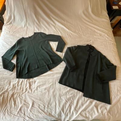M969 Large Lot of Ladies EILEEN FISHER Knit Blend Blouses, Jackets, Cardigans