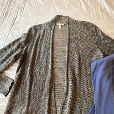 M969 Large Lot of Ladies EILEEN FISHER Knit Blend Blouses, Jackets, Cardigans