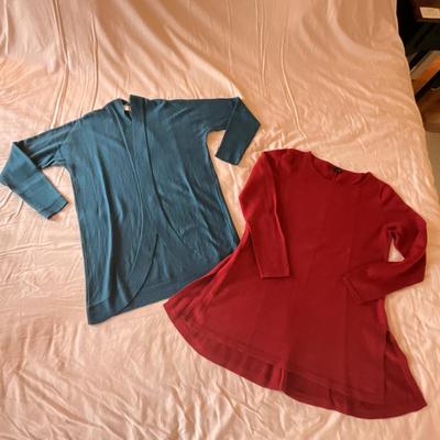 M969 Large Lot of Ladies EILEEN FISHER Knit Blend Blouses, Jackets, Cardigans