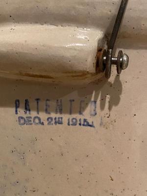 ANTIQUE 5 GALLON CROCK WITH HANDLES PATENTED DEC 21, 1915