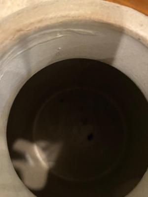 ANTIQUE RED WING 3 GALLON BALL LOCK CROCK (MISSING LID AND LOCKING HANDLE)