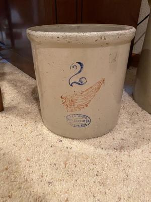 ANTIQUE RED WING 2 GALLON STONEWARE CROCK