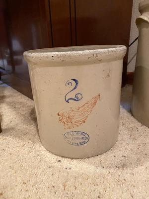 ANTIQUE RED WING 2 GALLON STONEWARE CROCK