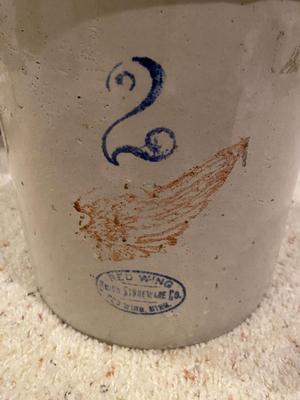 ANTIQUE RED WING 2 GALLON STONEWARE CROCK