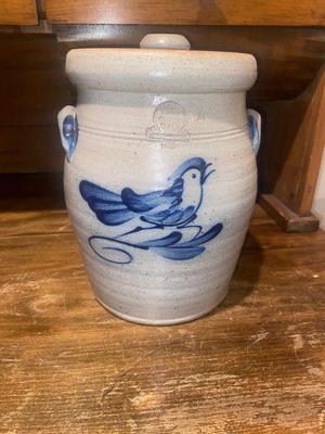 ROWE POTTERY WORKS SALT-GLAZED STONEWARE CANISTER JAR
