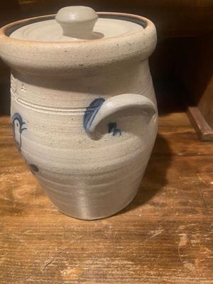 ROWE POTTERY WORKS SALT-GLAZED STONEWARE CANISTER JAR