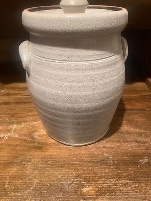ROWE POTTERY WORKS SALT-GLAZED STONEWARE CANISTER JAR