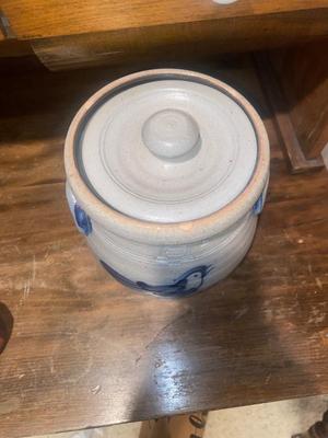 ROWE POTTERY WORKS SALT-GLAZED STONEWARE CANISTER JAR