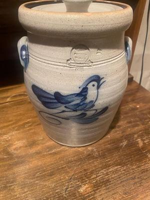 ROWE POTTERY WORKS SALT-GLAZED STONEWARE CANISTER JAR