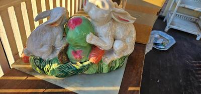Vintage Large Bunny Ceramic Centerpiece, Easter Decoration!