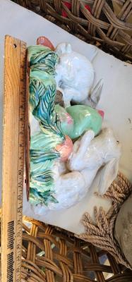 Vintage Large Bunny Ceramic Centerpiece, Easter Decoration!