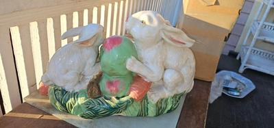 Vintage Large Bunny Ceramic Centerpiece, Easter Decoration!