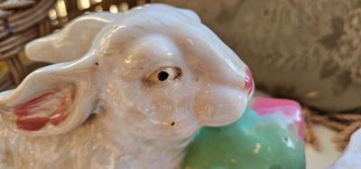 Vintage Large Bunny Ceramic Centerpiece, Easter Decoration!