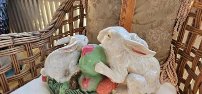 Vintage Large Bunny Ceramic Centerpiece, Easter Decoration!