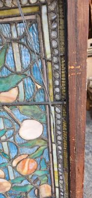 Gorgeous Antique Asymmetrical Stained Glass window Peaches