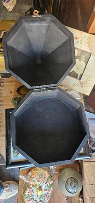 2 Vintage Rajasthani India Indian Mughal Octagonal Wooden Marriage Boxes