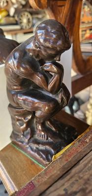 Vintage bronze bookends "The Thinker" Very Heavy