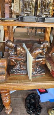 Vintage bronze bookends "The Thinker" Very Heavy