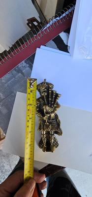 Antique Scotchman Bagpiper brass door knocker in Kilt!