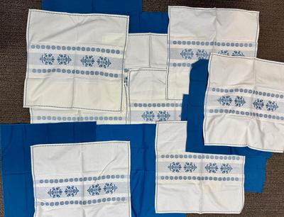 Blue and White Patterned Napkin Lot