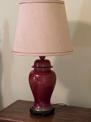 Frederick Cooper Oxblood Red Table Lamp with Shade