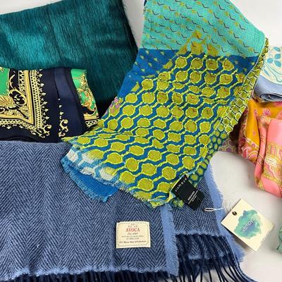 M971 Lot of Wool, Liberty Silk Scarves, AVOCA Cashmere Wool